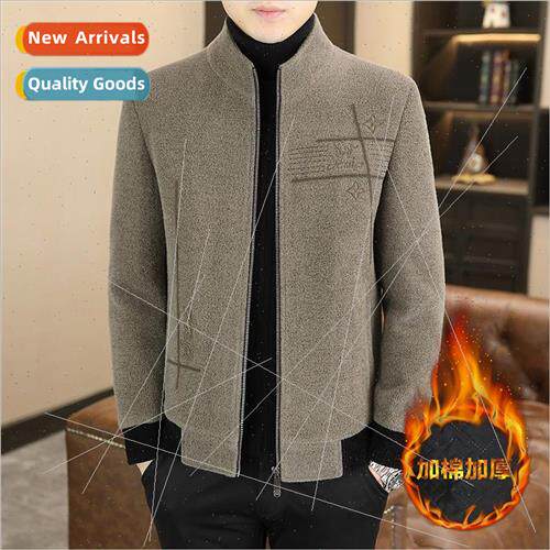 Autumn winter men tweed jacket high-end casual fall youth st