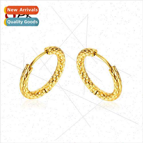 Korea simple multi-size tanium steel earrings earrings wh st