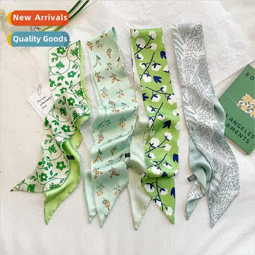 Korea minimalist spring summer green floral simulation silk
