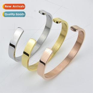 glossy open ized lase couple shaped bracelet Europe tanium