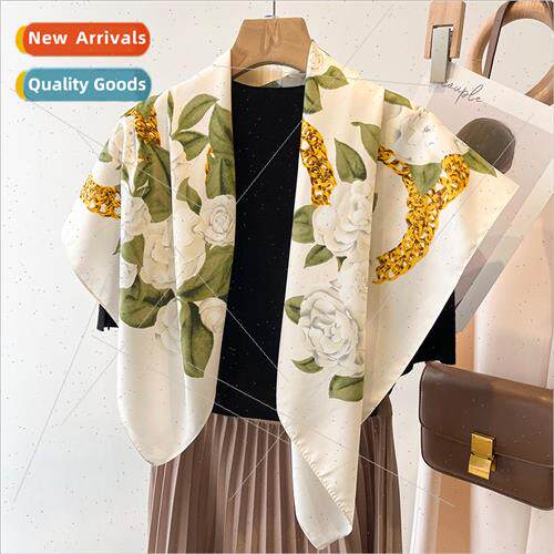2023 Spring Autumn new fashion printing silk scarf female sq