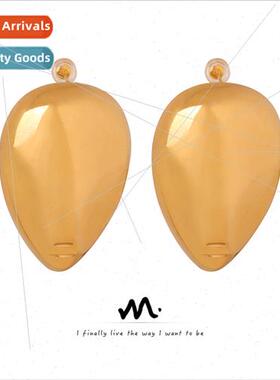 French new fashion niche tanium steel gold-plated inverted t