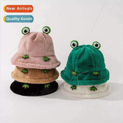 Plush frog fisherman hat ins Japan cute show face school cap