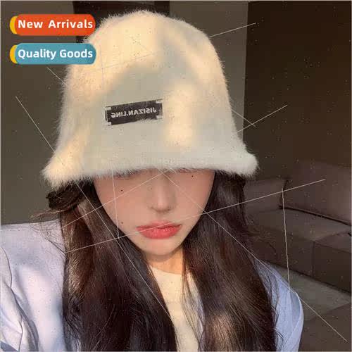 2022 new plush rabb hair fisherman hat children fall winter