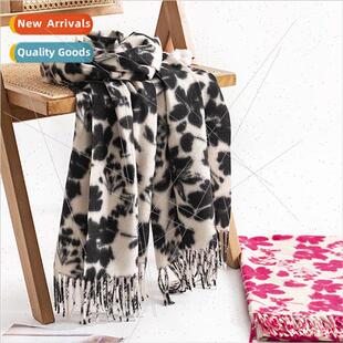 cashmere scarf winter rose fall imation new Printed female