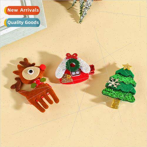 Christmas Cartoon Elk Christmas Tree Hair Clips Cute Childre