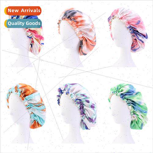 New adjustable satin double sleeping cap simulation silk bea