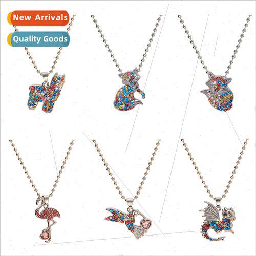 Europe Uned States children necklaces alloy diamond pendant