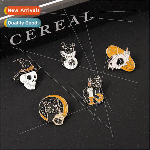 Europe Uned States alloy punk black cat brooch creative wiza