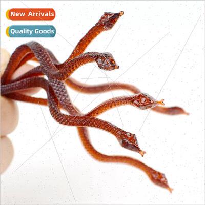 Plastic brown miniature small fake snake toy prank scary spo