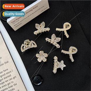 word rhinestone clip clips female grab trumpet hair pearl