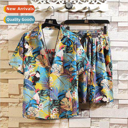 Summer new youth nd fashion flower shirt HK loose men short-