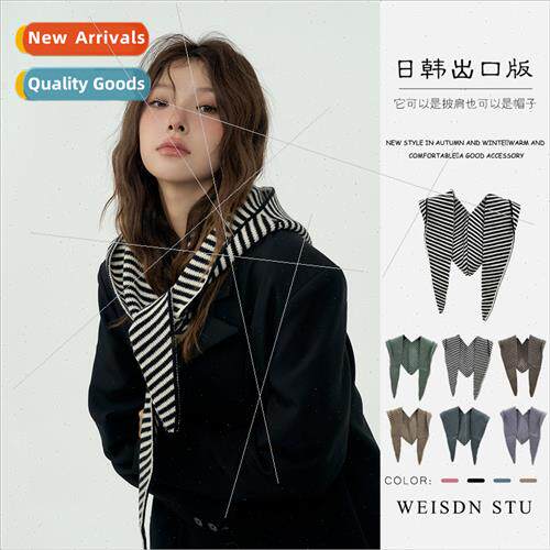 New men women many s striped scarf hat fall winter retro des