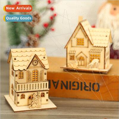 New Christmas e wooden pendant LED wooden luminous Christmas