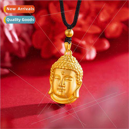 New 24K frosted Buddha head necklace men women imation 3D ha