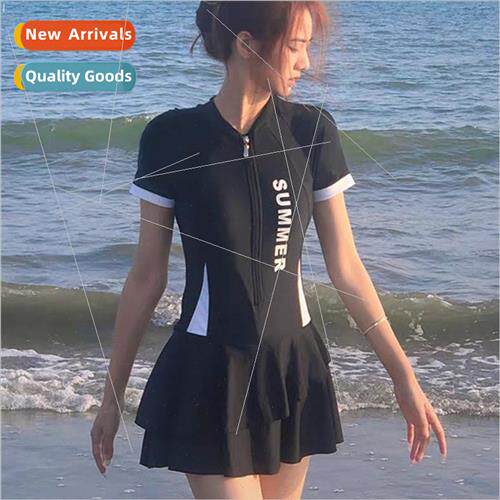 Korea sports wind swimsu female one-piece conservative belly