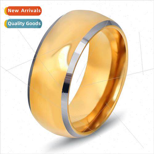 Europe ins fashion ring men gold tungsten ring can be laser