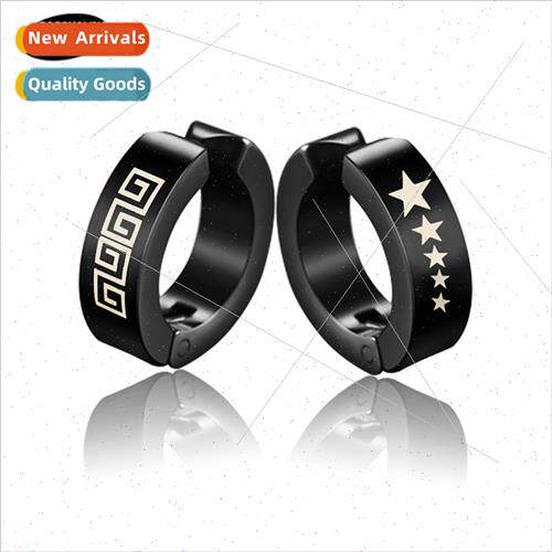 Youpin Korea  black punk earrings are not easily allergic to
