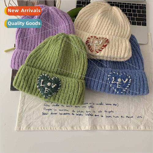 Sweet love loose big head circumference knted wool cap child