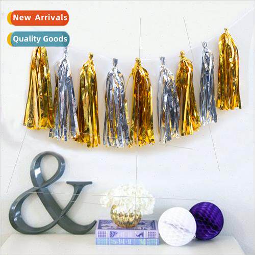 New gold silver paper tassel ribbon pull flower ribbon child