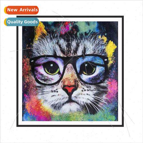 Painted cat diamond painting modern living room small childr