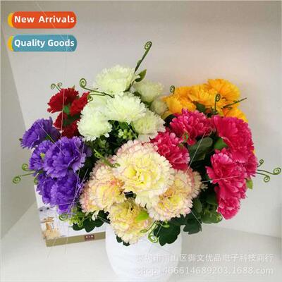 New simulation bouquet 9 head green carnation home shop wedd