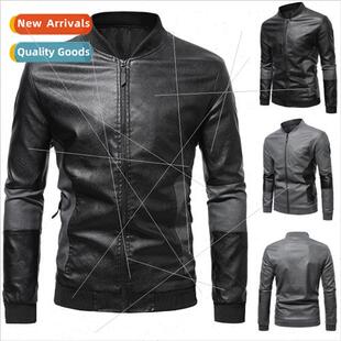 new collar jacket fall leather winter biker 2021 handsome