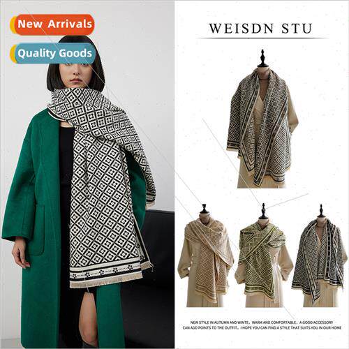 Autumn winter new fine imation cashmere shawl scarf double-s