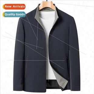 aged men middle coat collar stand casual fall jacket 2023