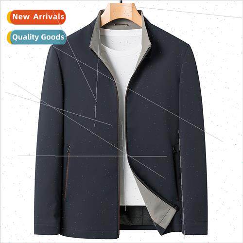 2023 jacket men fall casual stand-up collar coat middle-aged