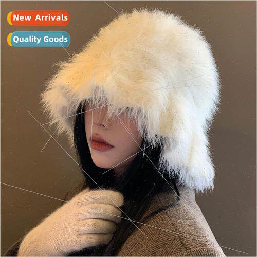 Plush fisherman hat female fall winter whe knted wool hat Ko