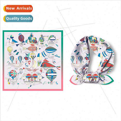Hot air balloon silk scarf female spring fall summer versati