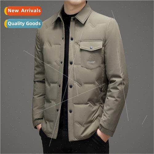 ght down jacket men 2023 fall winter new lapel middle-aged e
