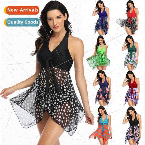 Europe new swimsu women big size cross tie mesh skirt spl bi