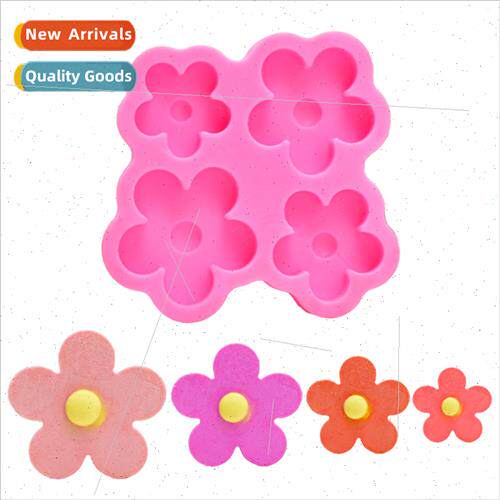 DIY baking 4 holes five petal flower cake flip candy mould a