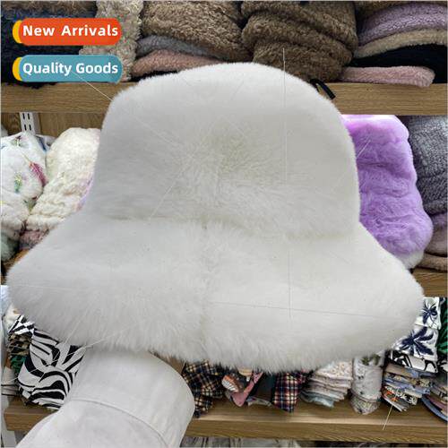 Winter Huge Oversized Fur Fisherman Hat Bowler Hat Warm Wint