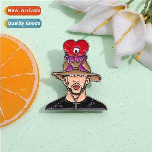 Europe Uned States creative rapper series metal brooch carto