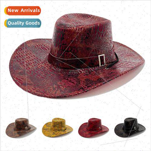 Retro cowboy hat men in Europe Uned States camping leather p