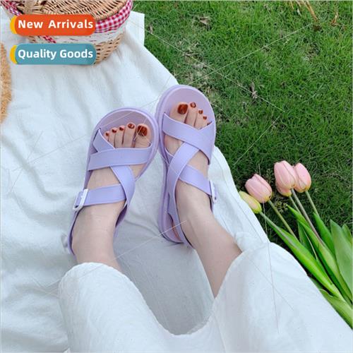 Korea ins girl heart flat sandals student fashion simple Rom