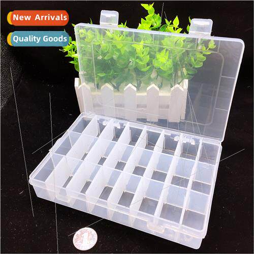 24 compartments storage box jewelry box transparent plastic