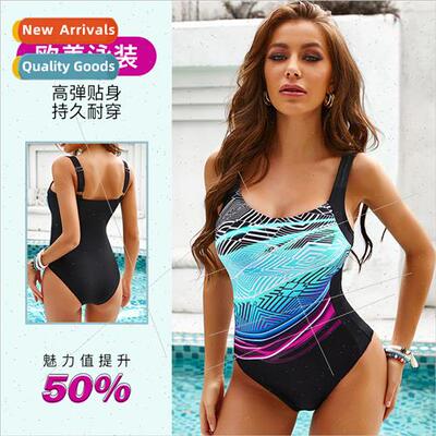 One-piece swimsu female thin 2023 new Europe nylon spa swims