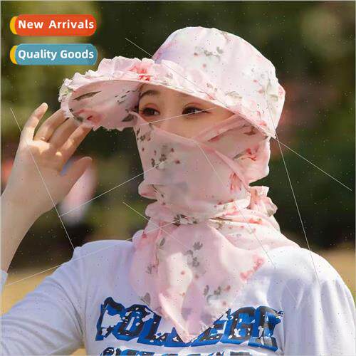 Sun hat female summer breathable UV shield face neck sun hat