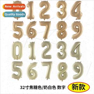 caramel cream balloons inch film aluminium numbers