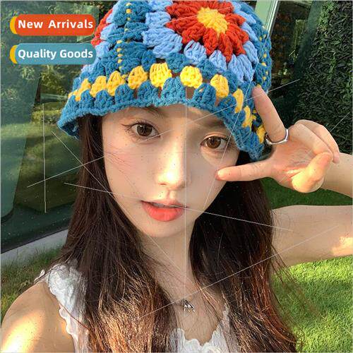 Japan flowers hollow fisherman cap female hyunya wind ins hu