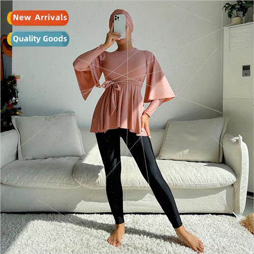 2023 New Spl Solid Color Swimsu Long Sleeve Long Pants Swims