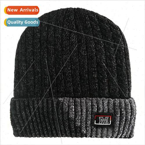 Men chenille winter cap men hats fall winter hat padded thic