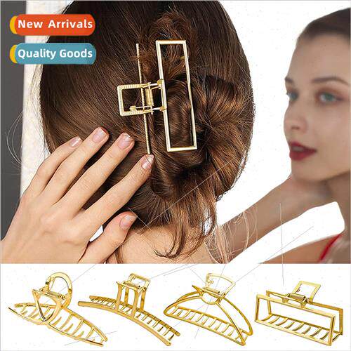 4 Pcs Hair Clip Set Metal Basic Back Head Plate Hair Grab Cl