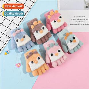 cartoon five students winter gloves warm knted New finger