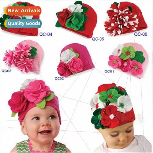 Baby Flowers Hat Infant Large Flower Kn Cotton Hat Q
