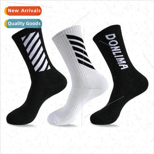 Ele socks towel bottom thickened striped skateboarding socks